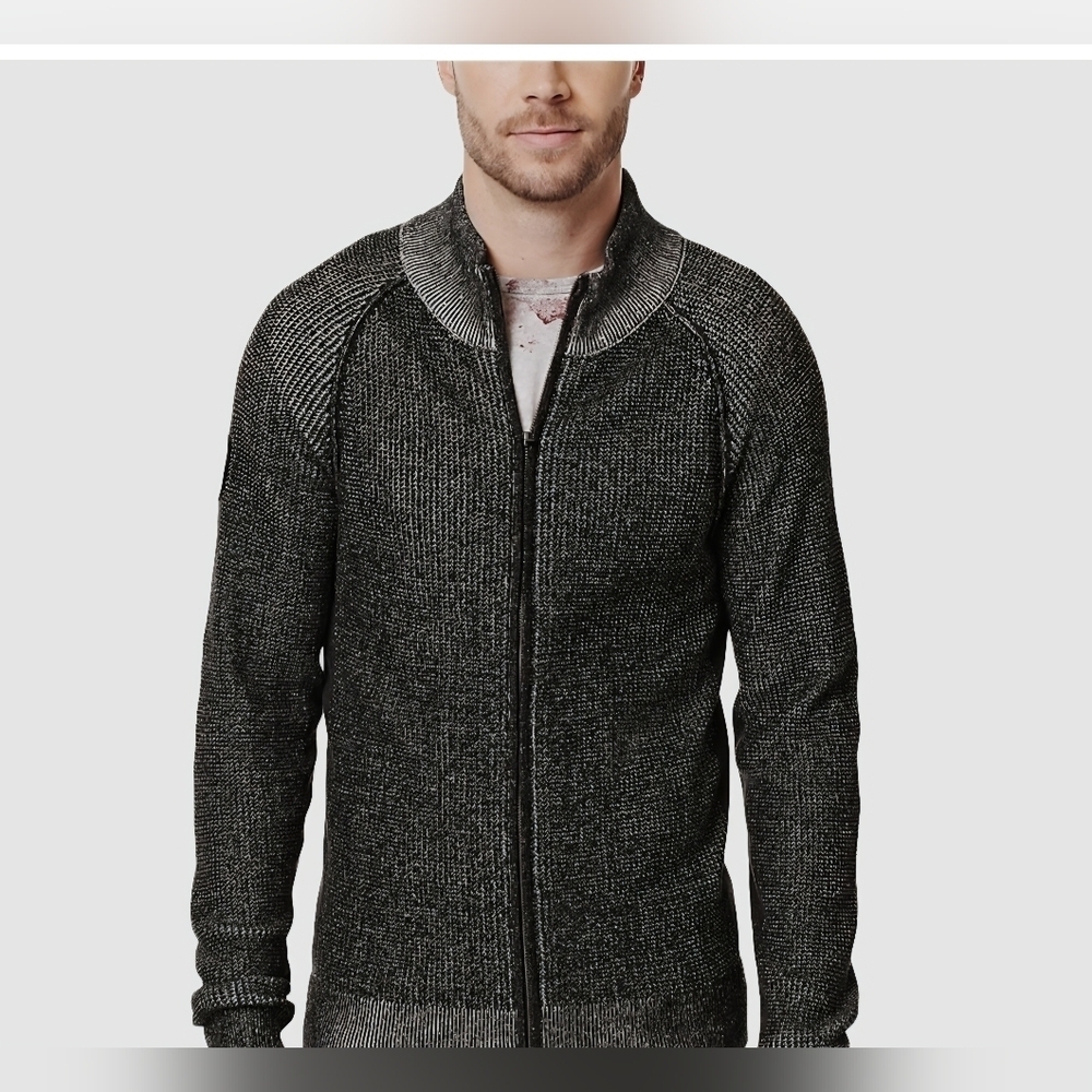 Buffalo David Bitton Men's Gray Zip-Up Sweater